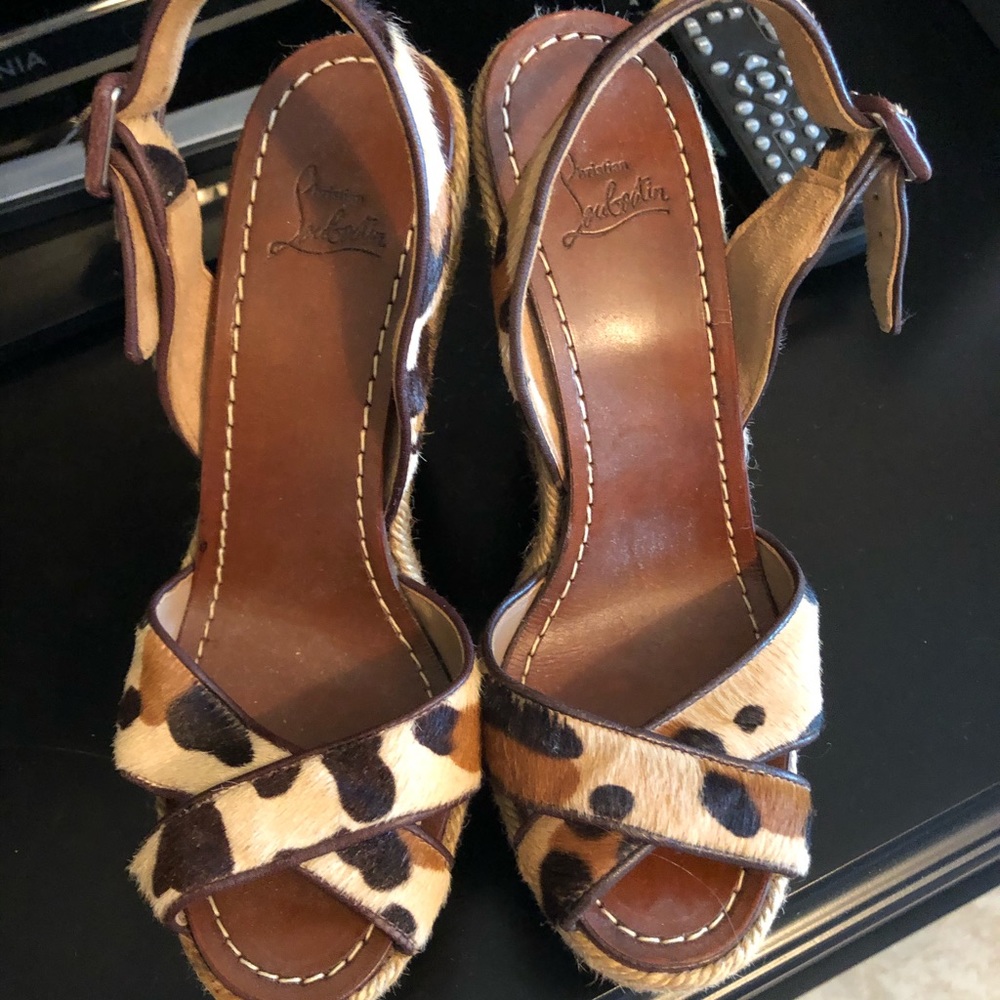 Christian Louboutin leopard sandals